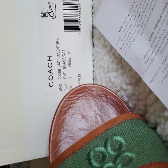 Coach Jaci Canvas /Cork color: GNT GRASS/NAT Size 8 Width: M - Picture 5 of 6